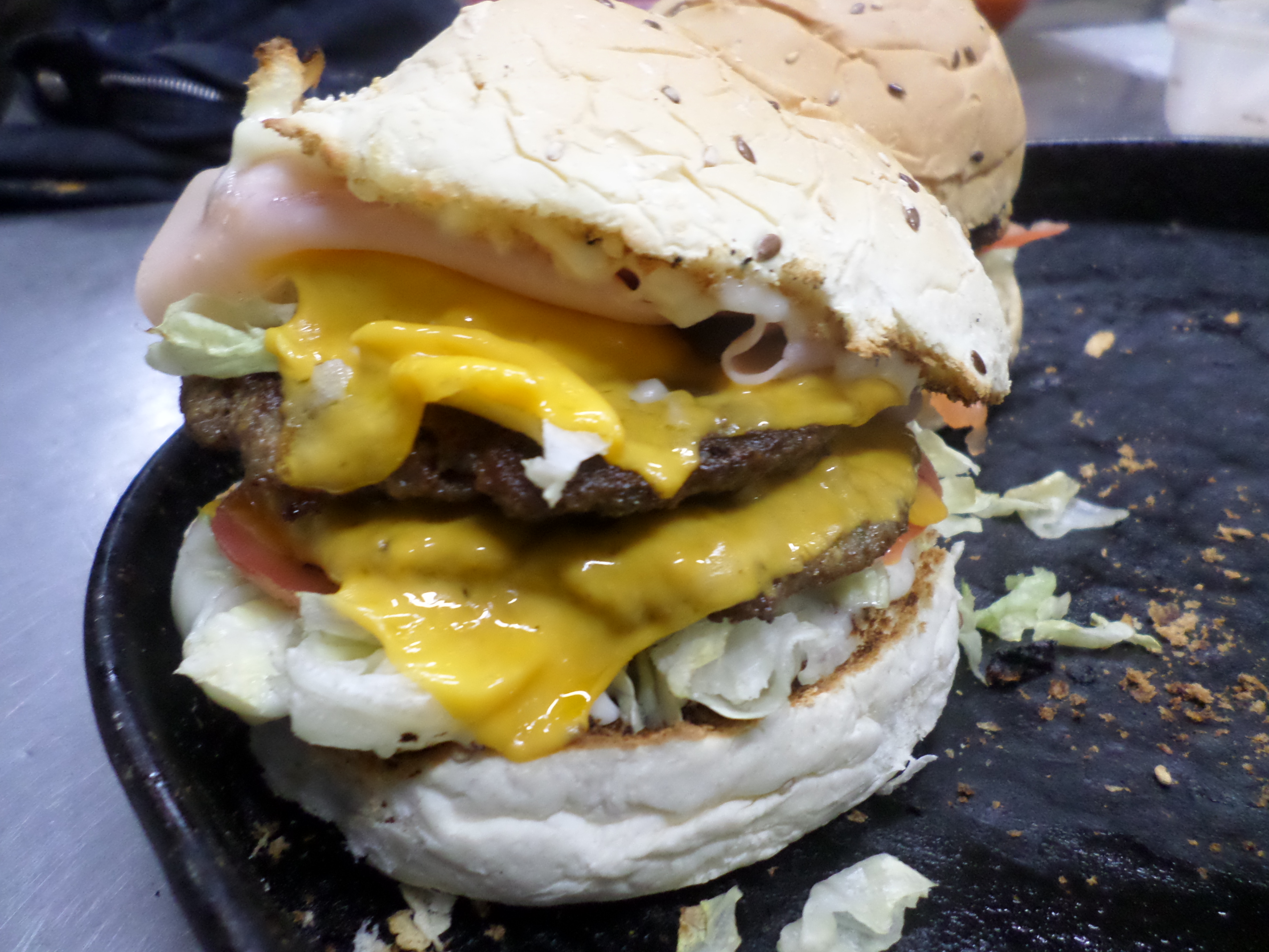 Hamburguesa con queso chedar